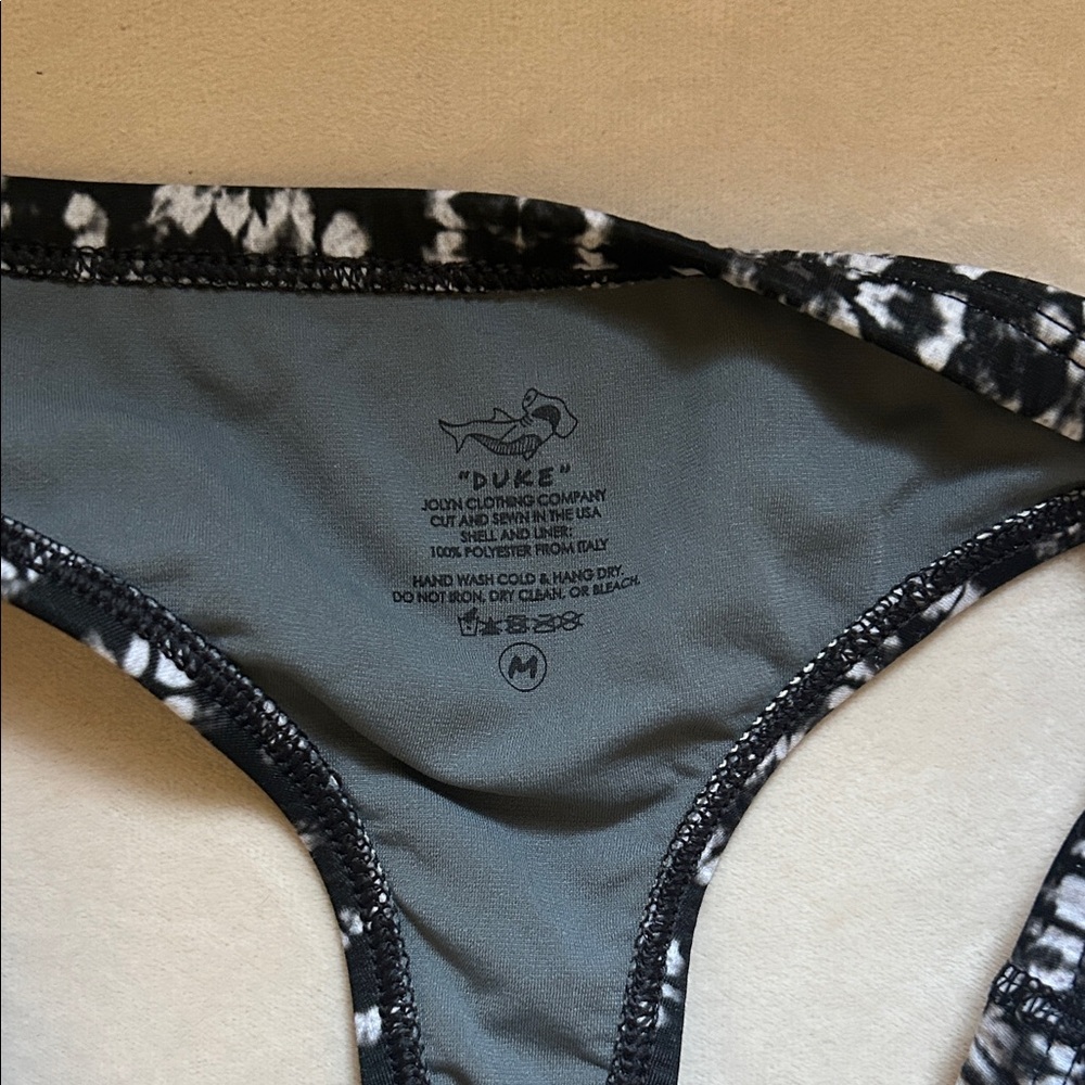 JOLYN “DUKE” Black and White Patterned Bikini Bottom - Picture 2 of 3